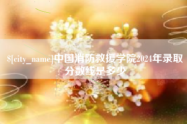自贡中国消防救援学院2024年录取分数线是多少