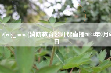 自贡消防教育公开课直播2024年9月6日