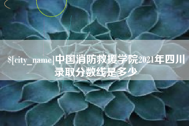 自贡中国消防救援学院2021年四川录取分数线是多少