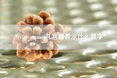 自贡九宫格表示什么数字