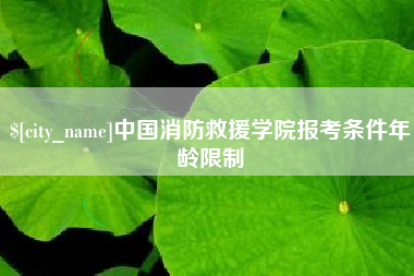 自贡中国消防救援学院报考条件年龄限制