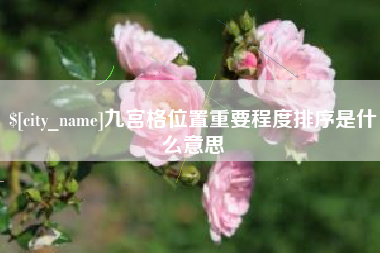自贡九宫格位置重要程度排序是什么意思