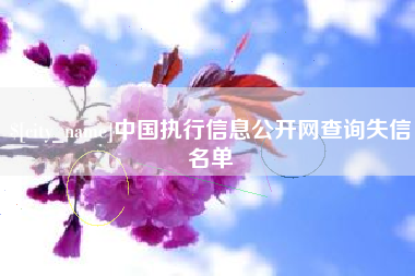 自贡中国执行信息公开网查询失信名单