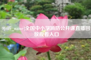 自贡全国中小学消防公开课直播回放观看入口