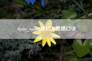 自贡速记九宫格口诀