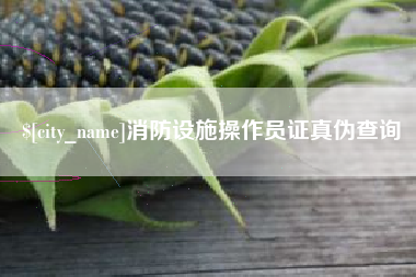 自贡消防设施操作员证真伪查询