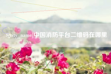 自贡中国消防平台二维码在哪里