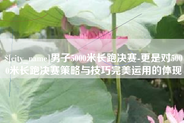 自贡男子5000米长跑决赛-更是对5000米长跑决赛策略与技巧完美运用的体现