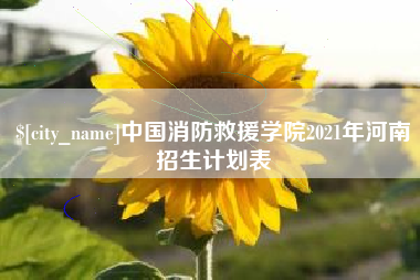 自贡中国消防救援学院2021年河南招生计划表