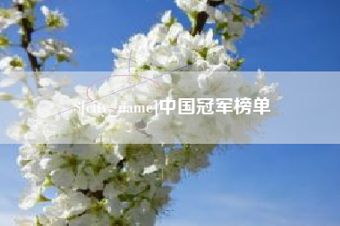 自贡中国冠军榜单